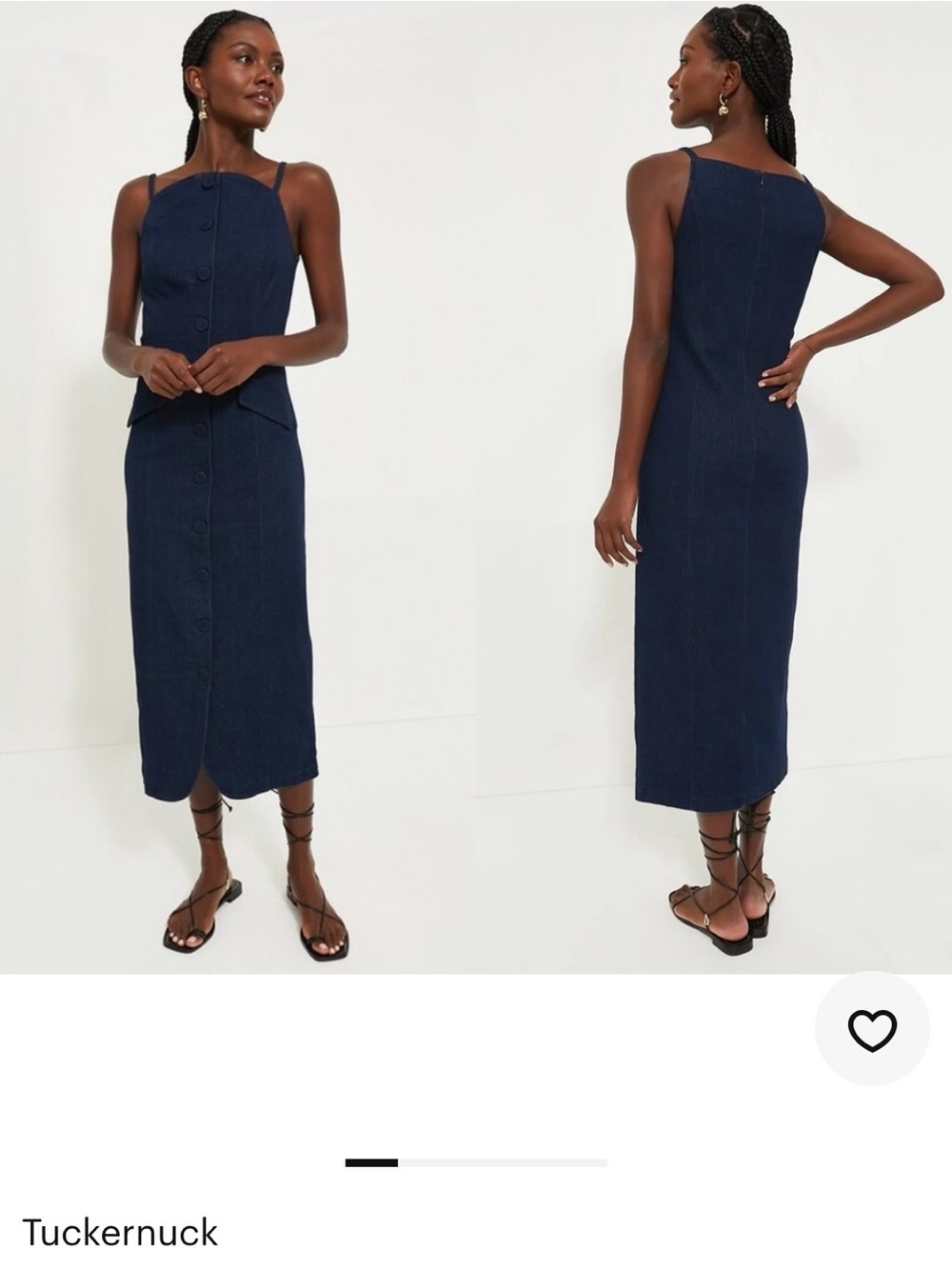 Tuckernuck Dark Denim Button-Front Maxi Dress